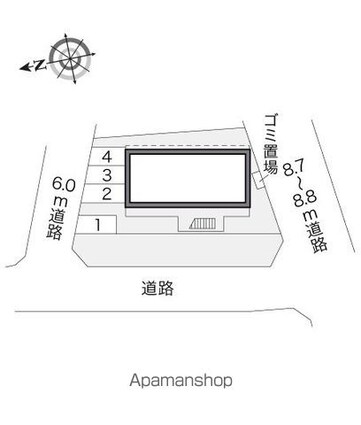 レオパレス比良[1K/19.87m2]の配置図