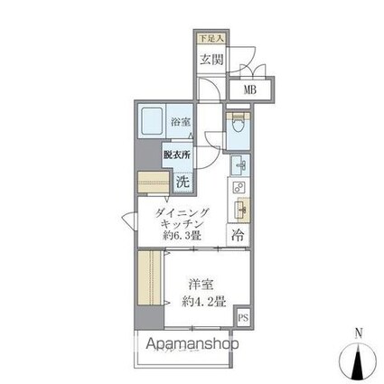 シティフォレスト森下[1DK/29.12m2]の間取図
