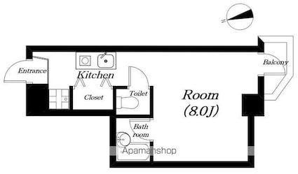 エミネンスコート瀬田[1R/23.02m2]の間取図