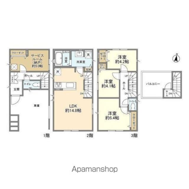 Ｋｏｌｅｔ四ツ木１７[3SLDK/86.62m2]の間取図