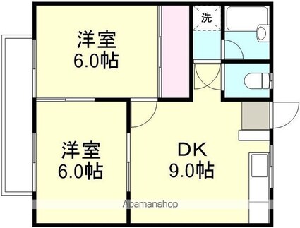 岡山県倉敷市福田町古新田[2DK/43.48m2]の間取図