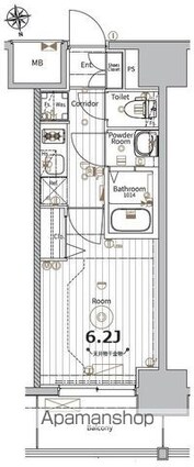 メイクスＷアート今池Ⅲ[1K/22.23m2]の間取図