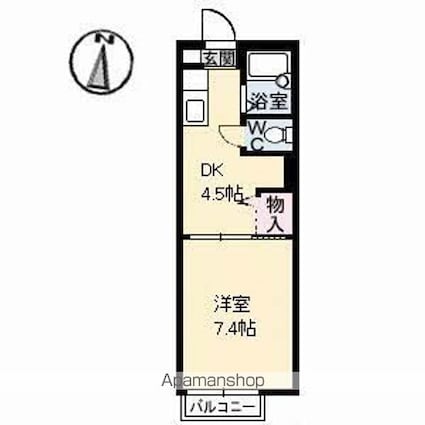 グリーンヒル南蔵王[1DK/27.18m2]の間取図