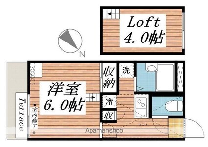 ハイツ南国分寺台[1K/20.28m2]の間取図
