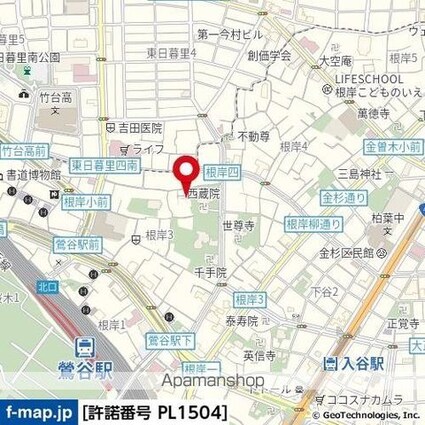 台東区根岸三丁目戸建[3LDK/70.33m2]の周辺