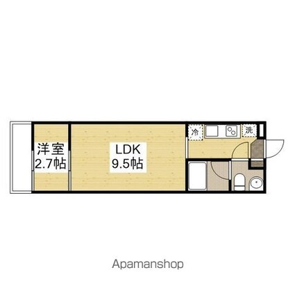 ウィズパーク可部南[1LDK/24.65m2]の間取図