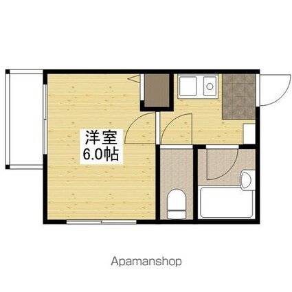 メルカード壱番館[1K/19.88m2]の間取図