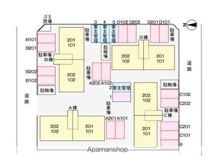 プラドール今里Ｂ[3DK/50.1m2]の配置図