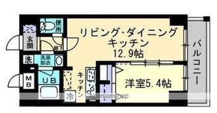 アンパレ内町[1LDK/41.81m2]の間取図