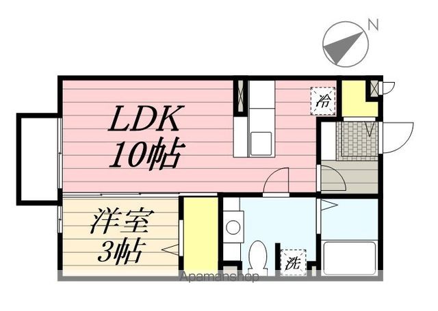 府中市四谷のアパートの間取り