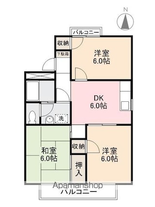 コンフォート松村[3DK/55.05m2]の間取図