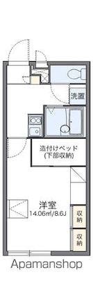 レオパレスカメリアひたち野Ⅱ[1K/23.18m2]の間取図