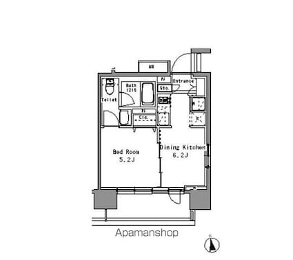 パークアクシス亀戸中央公園[1DK/28.47m2]の間取図