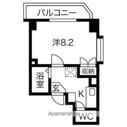 愛知県名古屋市名東区藤森２丁目[1K/24.08m2]の間取図