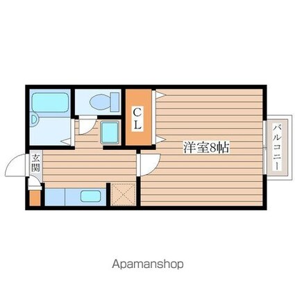 宮城県仙台市青葉区北山２丁目[1K/24.71m2]の間取図