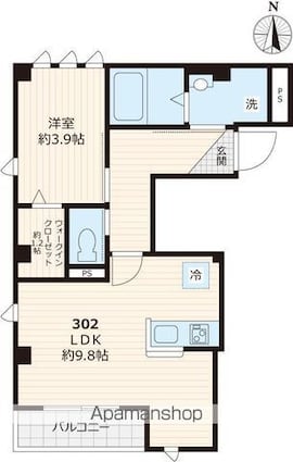 セルティス神楽坂[1LDK/36.27m2]の間取図