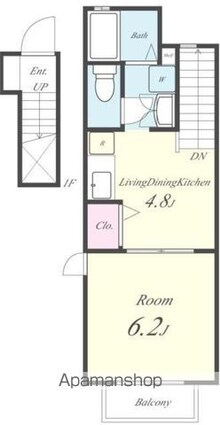 メゾン　ラヴィール[1DK/27.74m2]の間取図