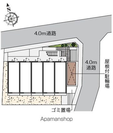 レオパレスプリマベーラ中台２[1K/19.87m2]の配置図