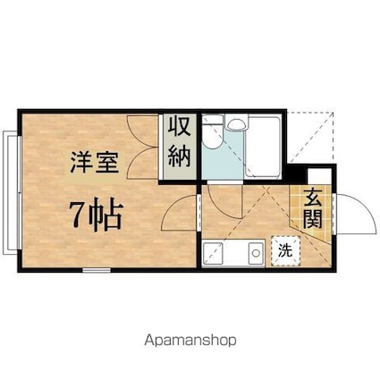 アイビーハウス[1K/16.15m2]の間取図