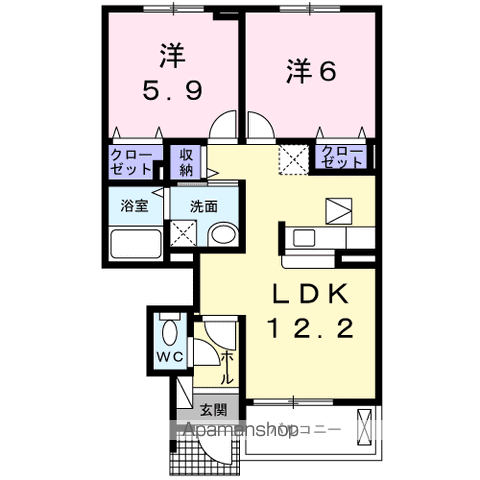 【サンハイツ　フィオーレ　Ｃ棟の間取り】