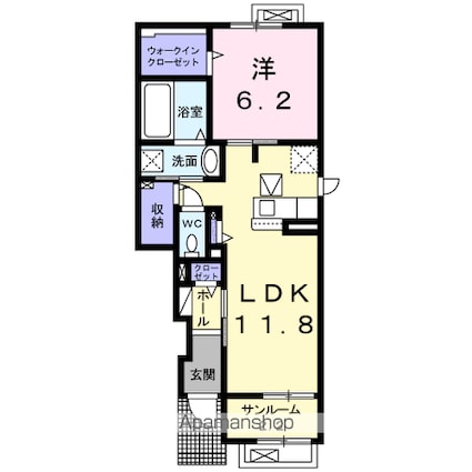 新潟県上越市東城町３丁目[1LDK/50.03m2]の間取図