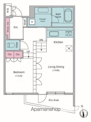 ＮＴＰＲレジデンス下馬[1R/40.94m2]の間取図
