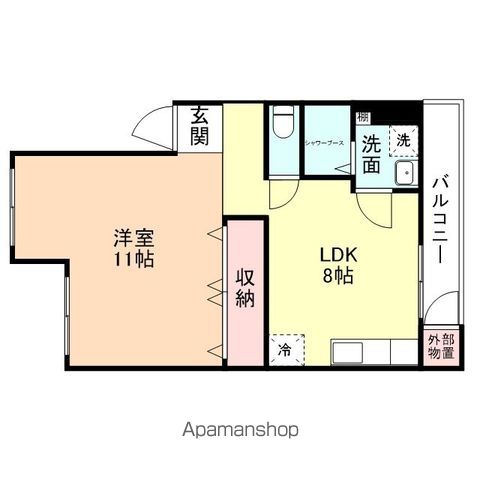 館出マンションの間取り写真