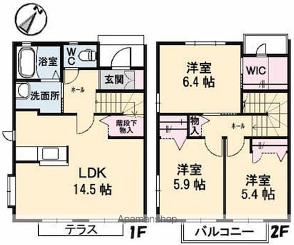 クラヴィエ　Ｂ棟[3LDK/80.65m2]の間取図