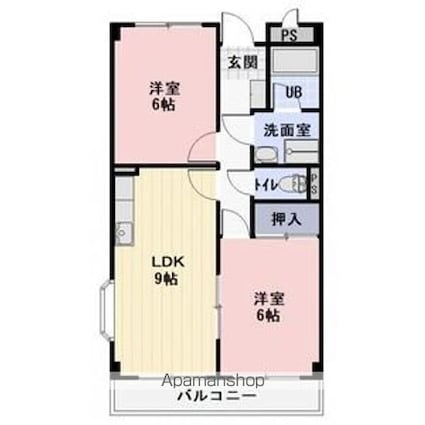 Ｌｉｍｐｉａ　Ｖｉｎｅｙａｒｄ[2LDK/48.6m2]の間取図