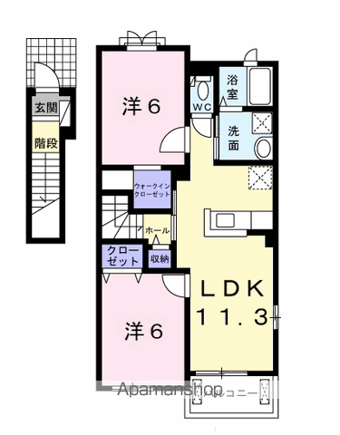 ムーンフラワー・ガーデンAの間取り写真