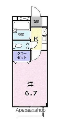香川県高松市木太町[1K/19.87m2]の間取図