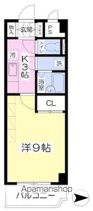 フォレスト中央[1K/30.26m2]の間取図