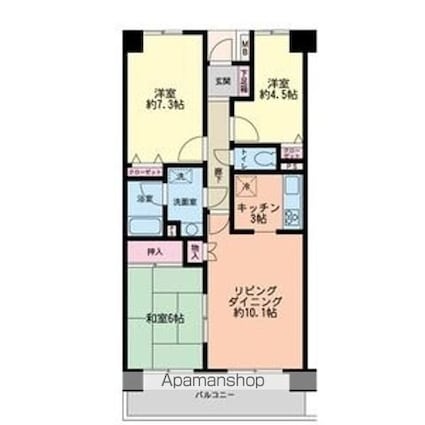 習志野台野村ハイツ[3LDK/66.1m2]の間取図