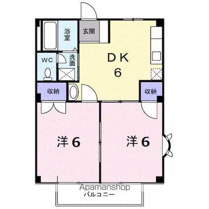 レグルスＡ[2DK/40.04m2]の間取図