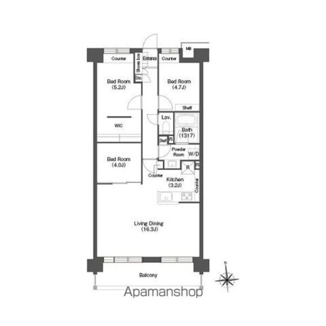 コンフォリア高島平[3LDK/75.6m2]の間取図