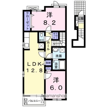 フランベル安東[2LDK/64.51m2]の間取図