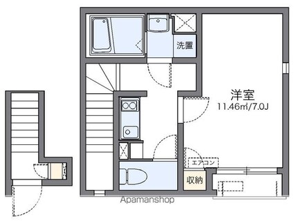 レオネクストヴィラ曙[1K/26.96m2]の間取図