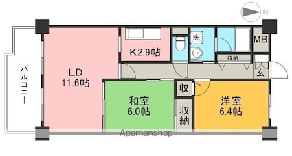 クレスト[2LDK/62.72m2]の間取図
