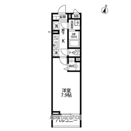 アイリスフジ[1K/26.08m2]の間取図