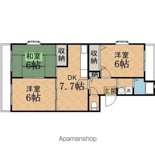 セゾン岩澤[3DK/58.86m2]の間取図