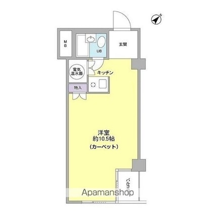 俳優座ビル[1R/23m2]の間取図