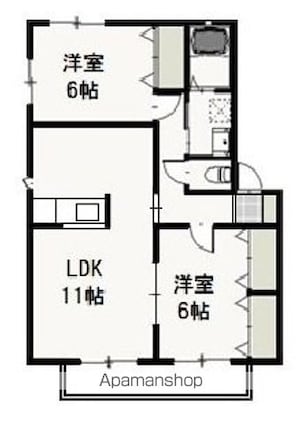 ペアフィールドＡ[2LDK/55.89m2]の間取図
