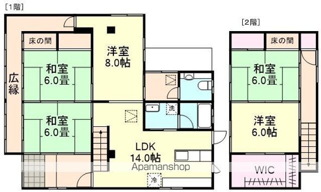 西阿知西原借家　１[5LDK/79.52m2]の間取図