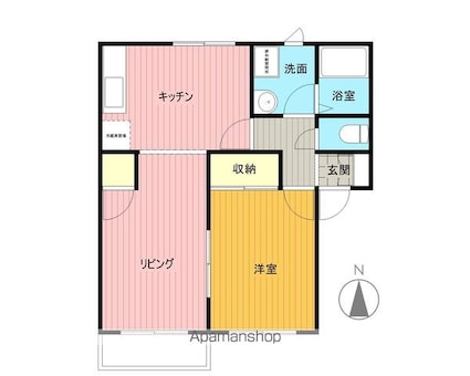 福島県福島市笹谷字葭野[1LDK/44.71m2]の間取図