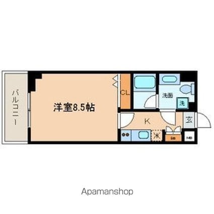 フェリシティ藍[1K/27.31m2]の間取図