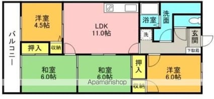 さくらマンション[4LDK/69m2]の間取図