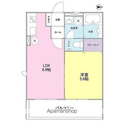 Ｄｒｅａｍ　Ｈｅｉｍ　三軒茶屋[1LDK/34.46m2]の間取図