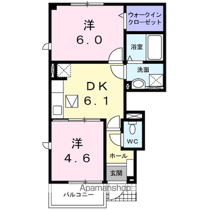 オリゾン朝陽Ａ[2DK/40.01m2]の間取図