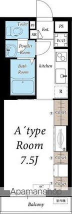 リブリ・八幡山[1K/26.08m2]の間取図