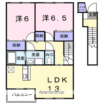 グレイス　ロマーヌⅡ[2LDK/62.32m2]の間取図